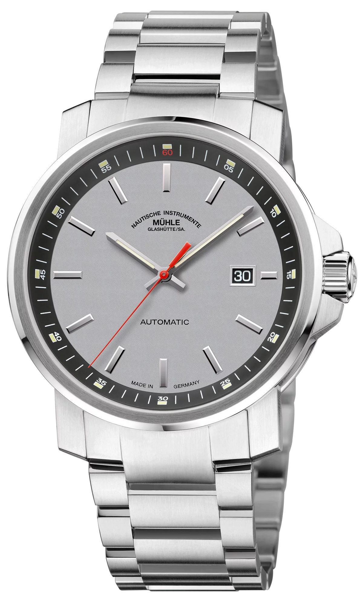 Mühle-Glashütte "29er Big" Automatic in SS, Silver Grey Dial