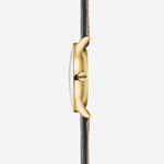 Sternglas "Berlin" Quartz Watch in Gold-Tone Steel, Piano Black Dial