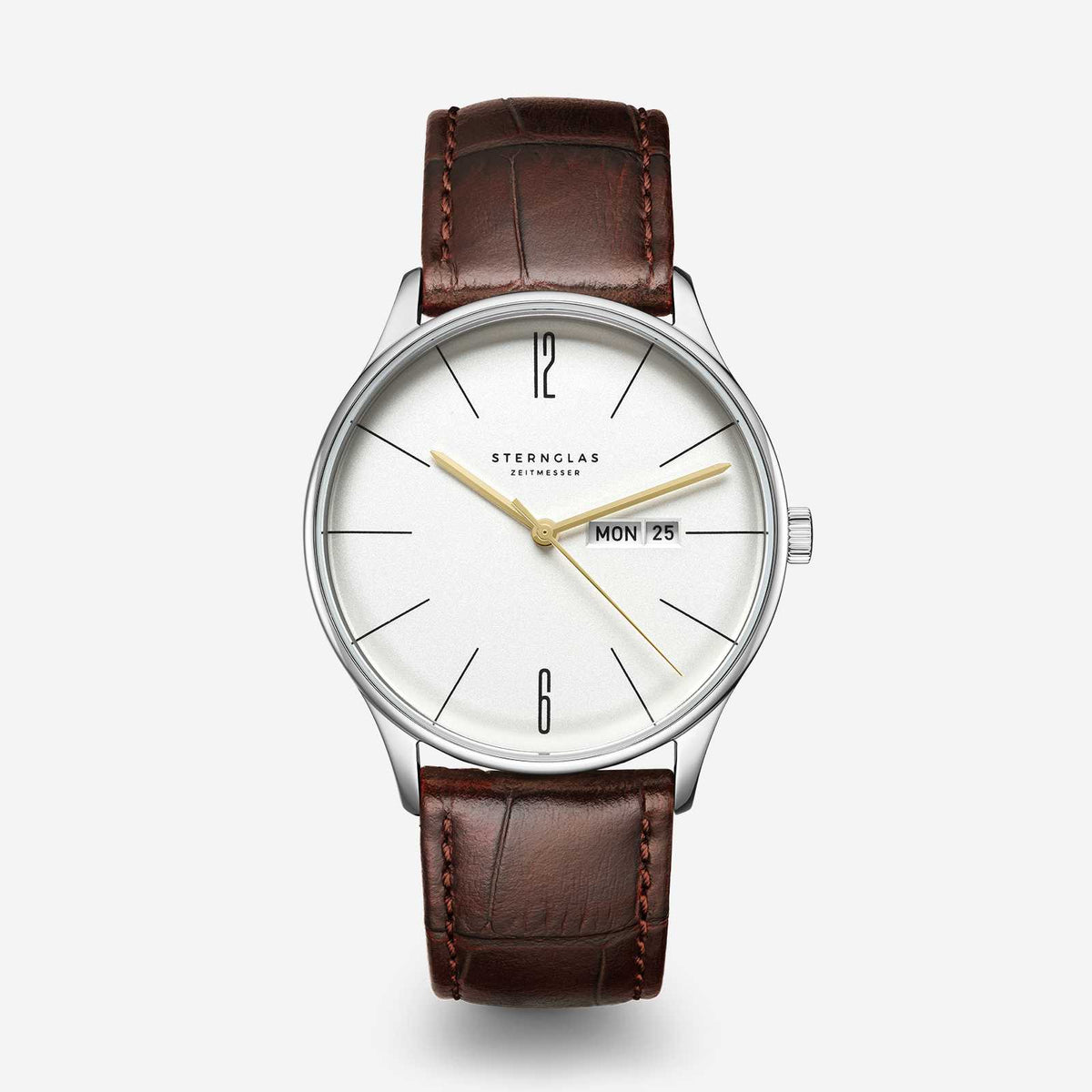 Sternglas "Berlin" Quartz Watch in Stainless Steel, Metro Silver Dial