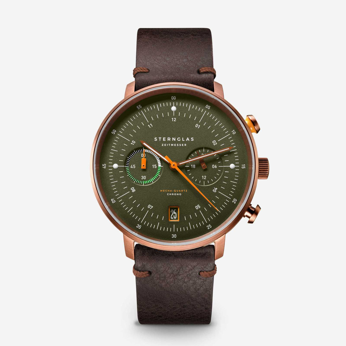 Sternglas "Hamburg Chrono" Quartz Chronograph in Bronze-Tone, Dark Green Dial