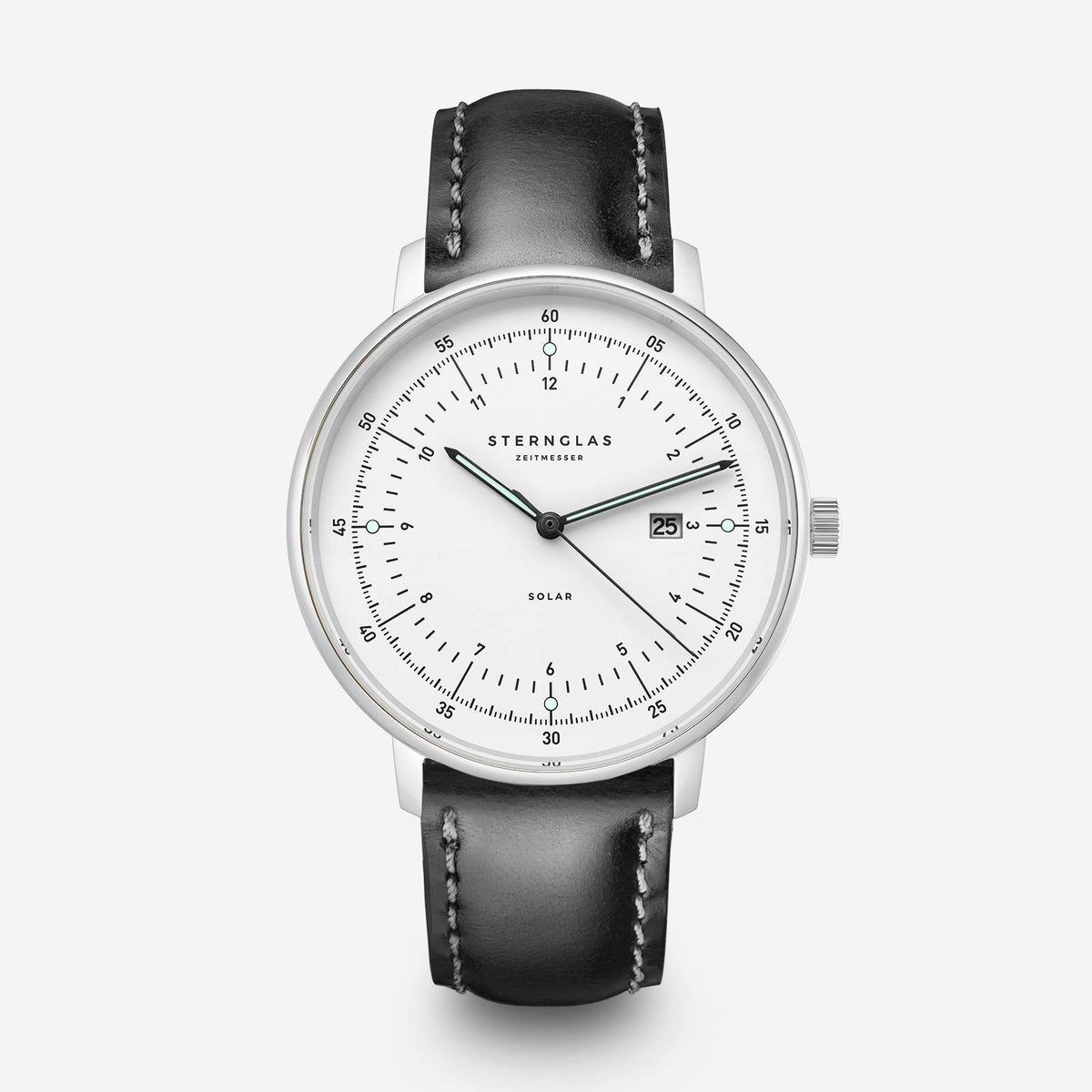 Sternglas "Hamburg Solar" Watch in Stainless Steel, White Dial