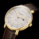 Sternglas "Hamburg Solar" Watch in Gold-Tone Steel, Sepia Dial