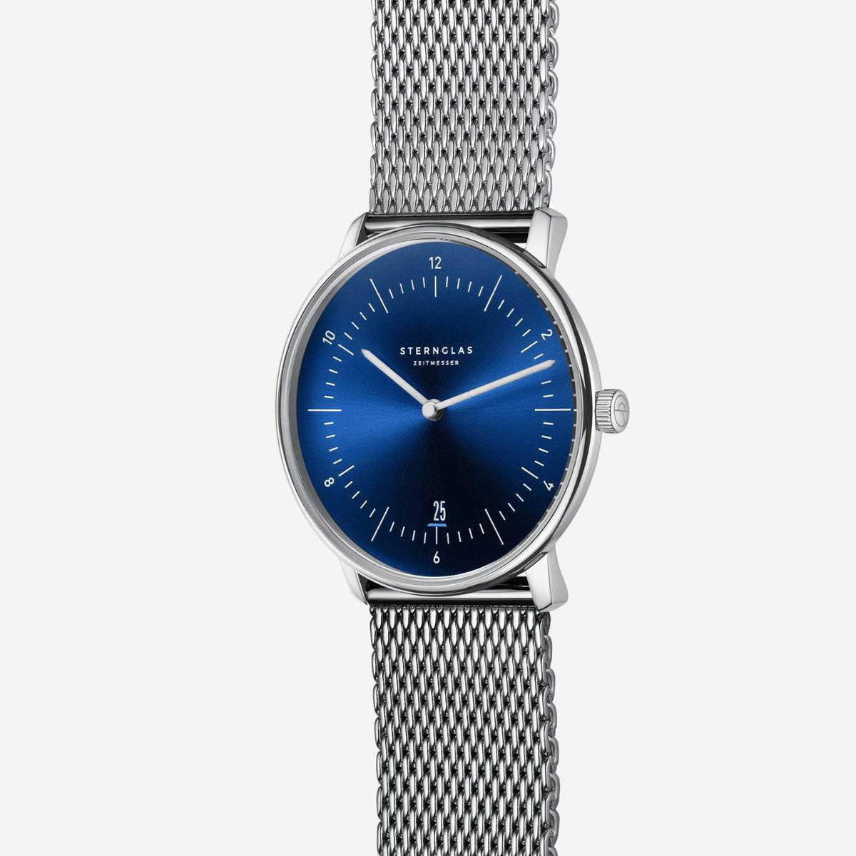 Sternglas "Naos" Quartz Watch in Stainless Steel, Deep Blue Dial