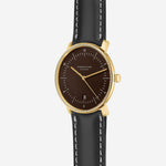 Sternglas "Naos Edition Heritage" Quartz Watch in Gold-Tone, Espresso Brown Dial