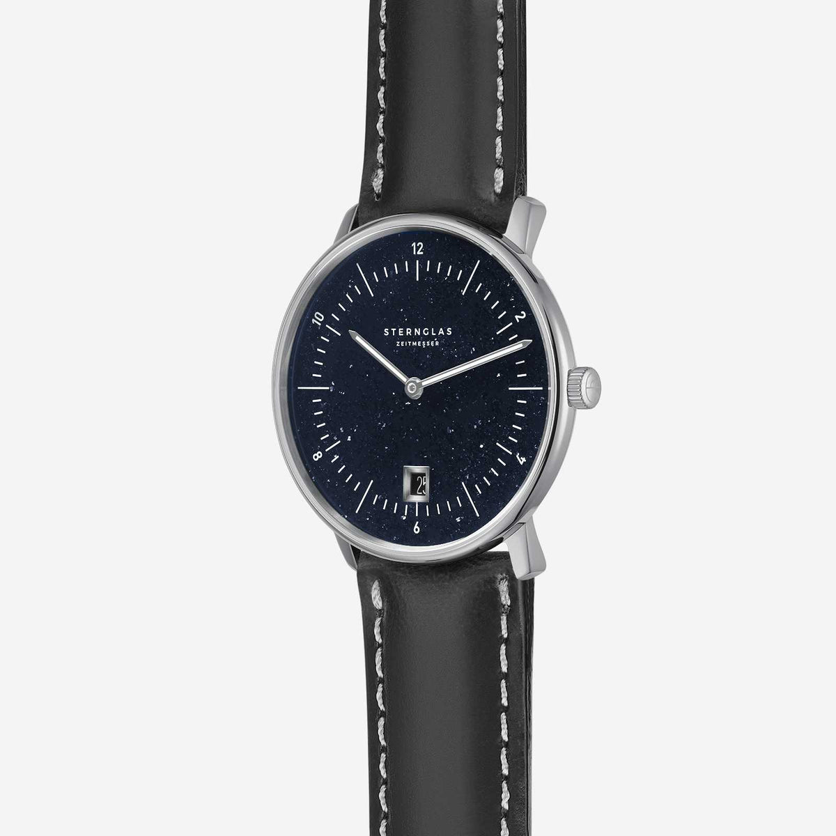 Sternglas "Naos Edition Aventurine" Quartz Watch in Steel, Dark Blue Aventurine Dial