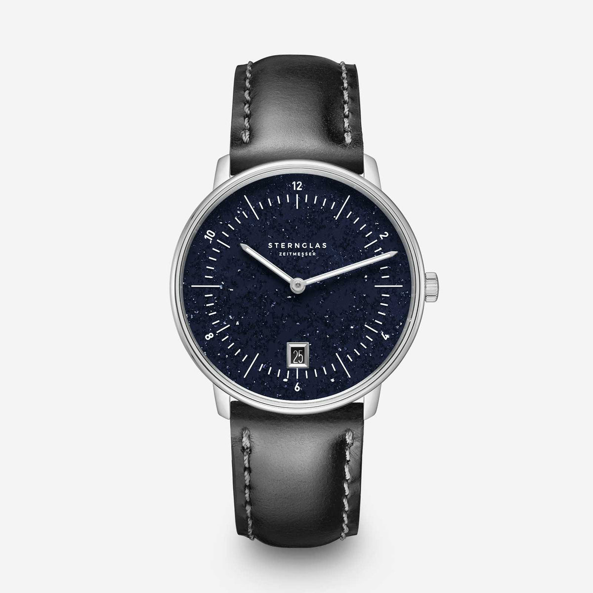 Sternglas "Naos Edition Aventurine" Quartz Watch in Steel, Dark Blue Aventurine Dial