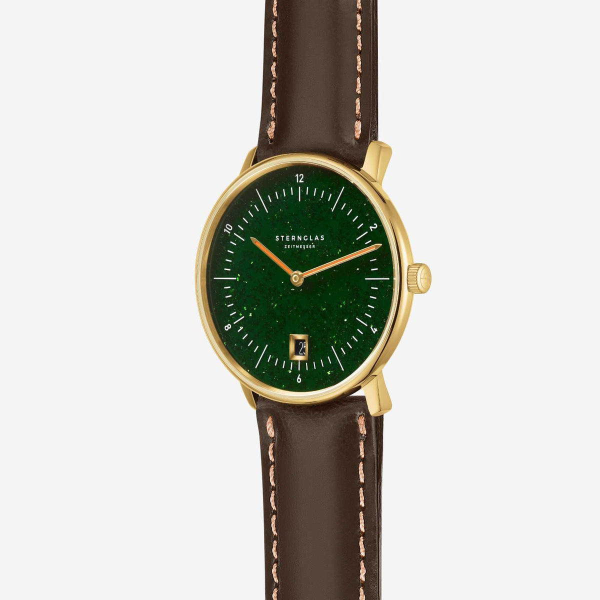 Sternglas "Naos Edition Aventurine" Quartz Watch in Gold-Tone, Dark Green Aventurine Dial