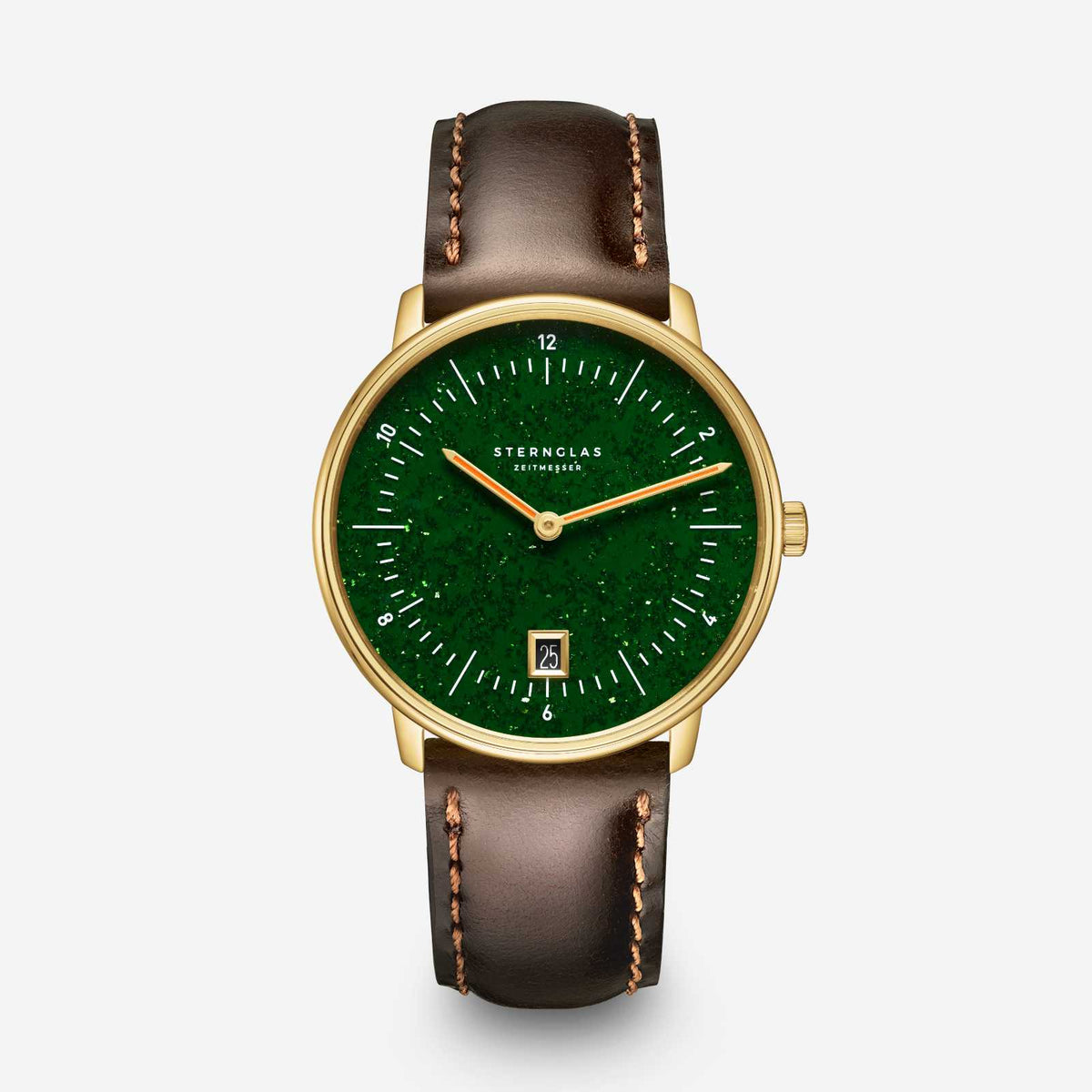 Sternglas "Naos Edition Aventurine" Quartz Watch in Gold-Tone, Dark Green Aventurine Dial