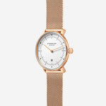 Sternglas "Naos XS" Women's Quartz Watch in Rose Gold-Tone Steel, White Dial