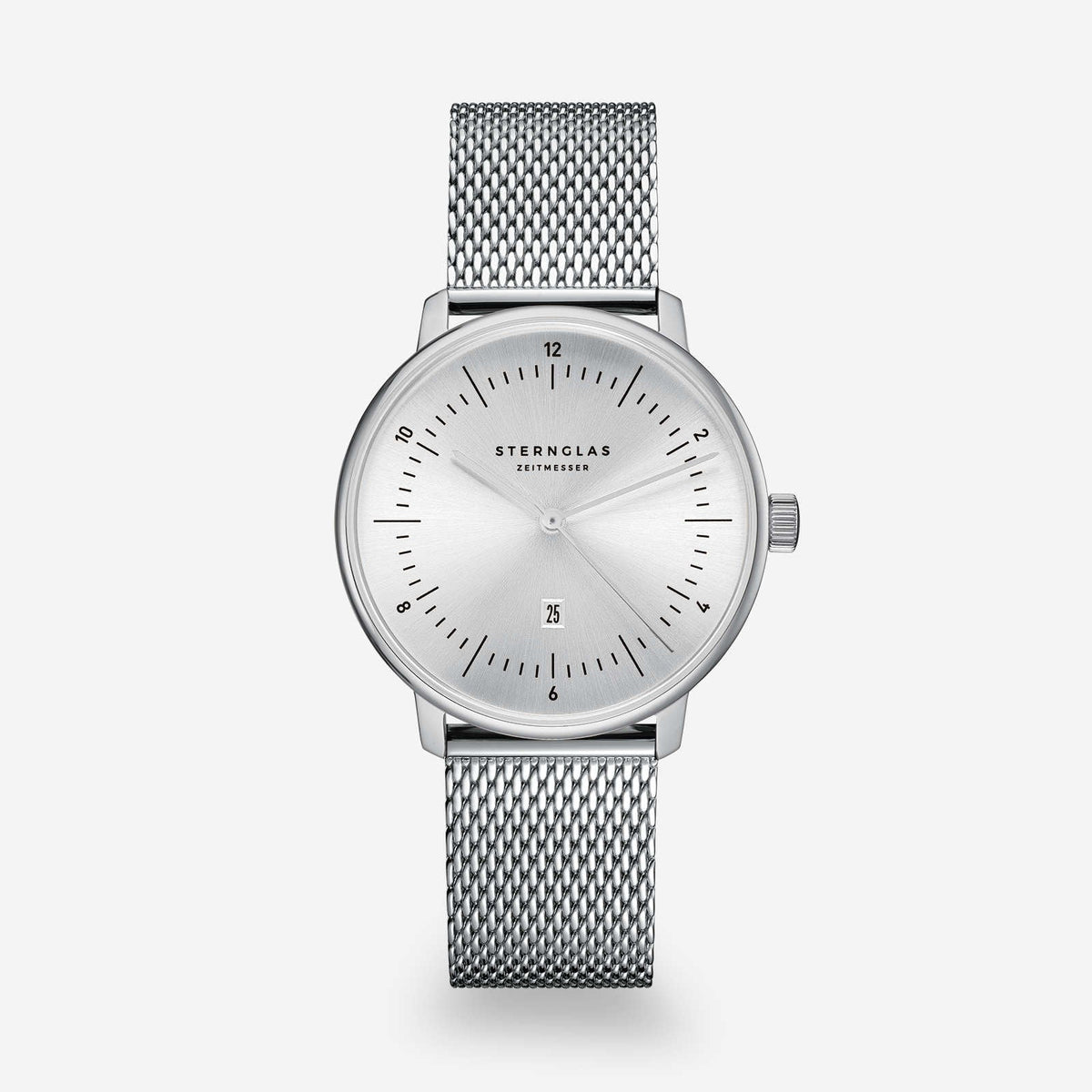 Sternglas "Naos XS Edition Elyra" Women's Quartz Watch in Steel, Sunray Silver Dial