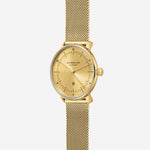 Sternglas "Naos XS Edition Elyra" Women's Quartz Watch in Gold-Tone, Sunray Gold Dial