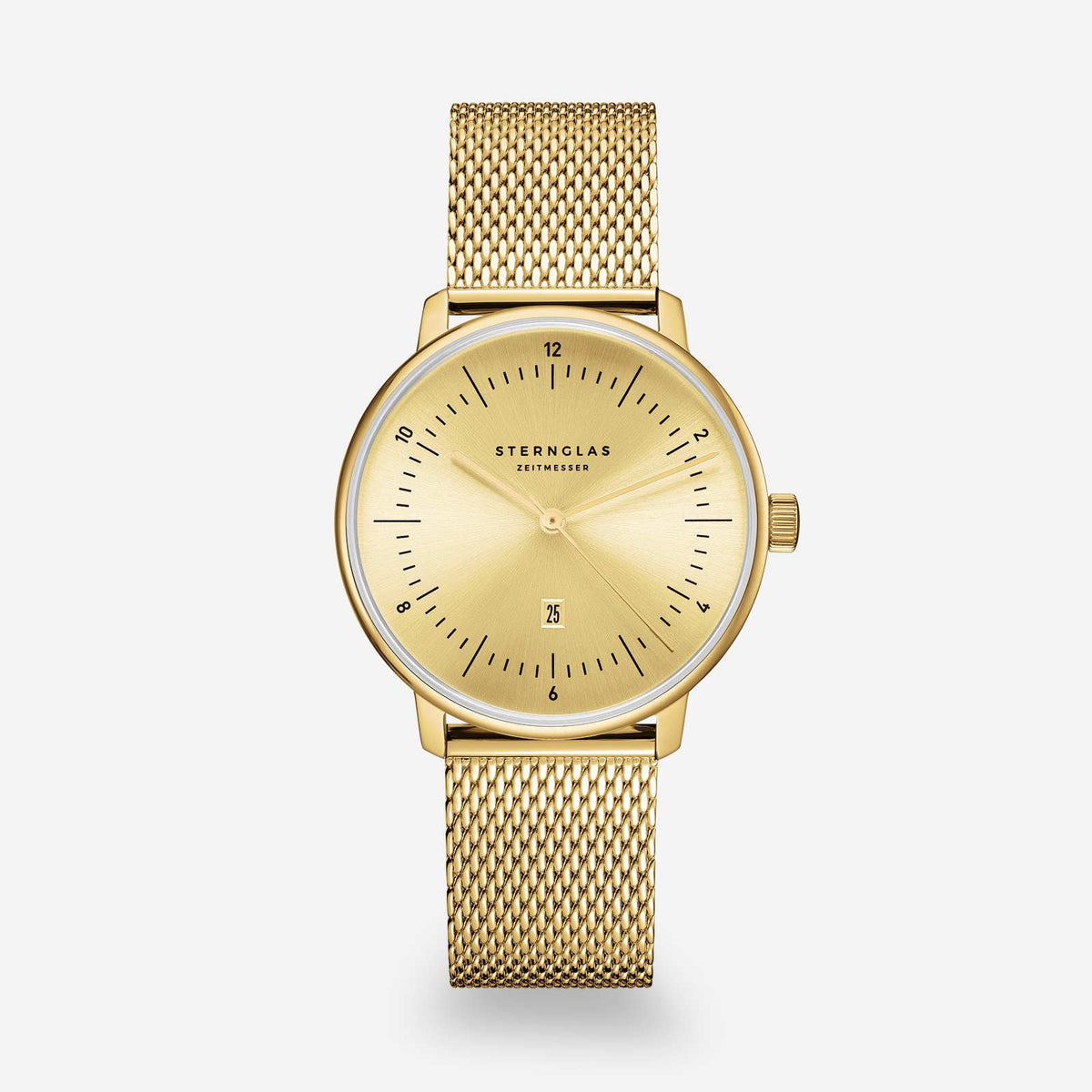 Sternglas "Naos XS Edition Elyra" Women's Quartz Watch in Gold-Tone, Sunray Gold Dial