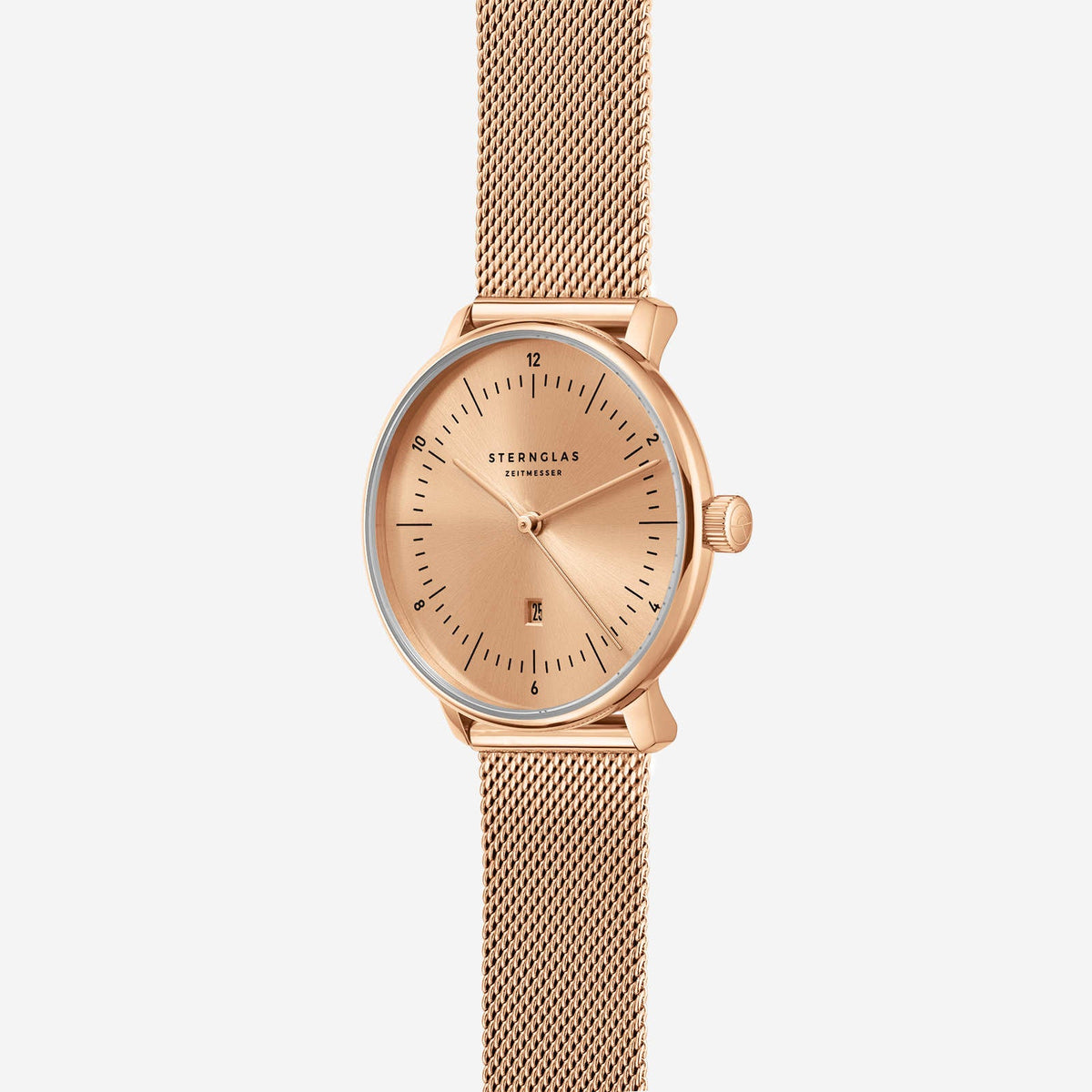 Sternglas "Naos XS Edition Elyra" Women's Quartz Watch in Rose Gold-Tone, Sunray Rose Gold Dial