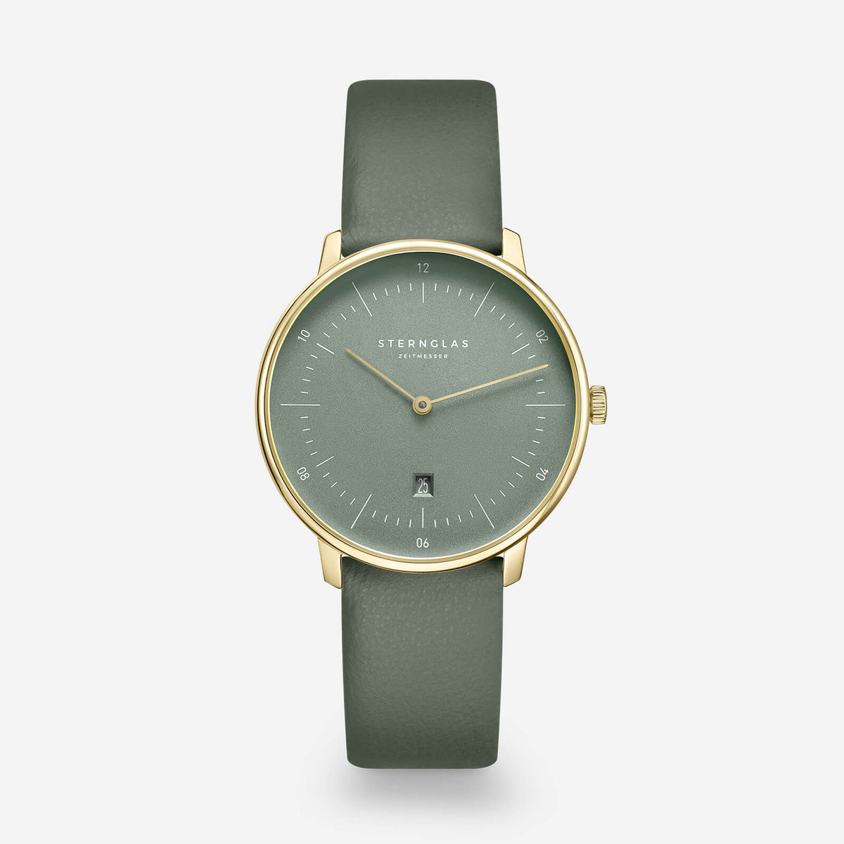 Sternglas "Naos XS Edition Flora" Women's Quartz Watch in Gold-Tone, Sage Green Dial