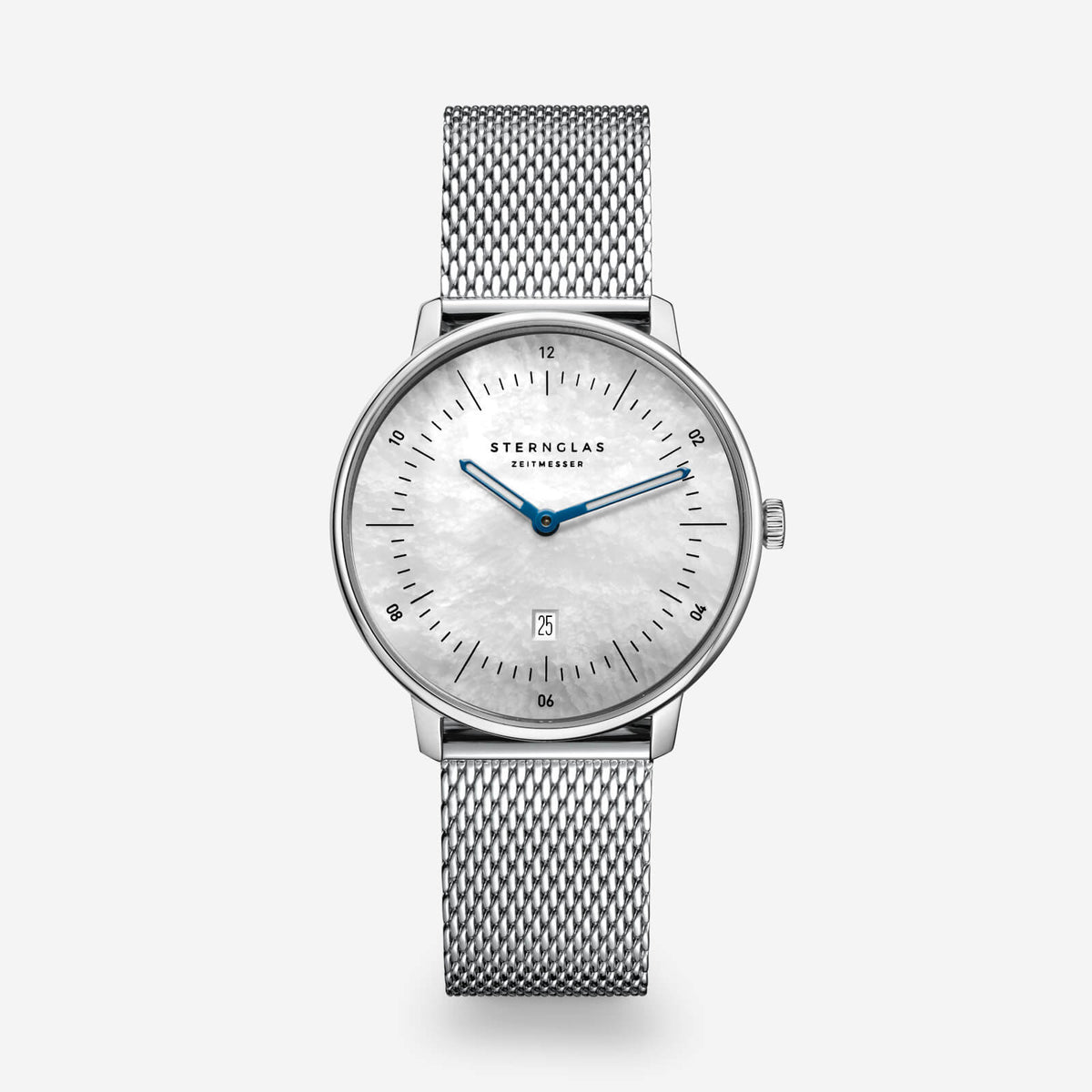 Sternglas "Naos XS Edition Mother of Pearl" Women's Quartz Watch in Steel, White MOP Dial