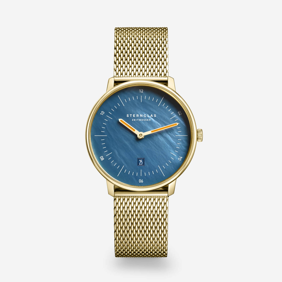 Sternglas "Naos XS Edition Mother of Pearl" Women's Quartz Watch in Gold-Tone, Dark Blue MOP Dial