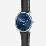 Sternglas "Naos Moonphase" Quartz Watch in Stainless Steel, Midnight Blue Dial