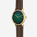 Sternglas "Naos Solar" Watch in Gold-Tone Steel, Dark Green Dial