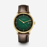Sternglas "Naos Solar" Watch in Gold-Tone Steel, Dark Green Dial