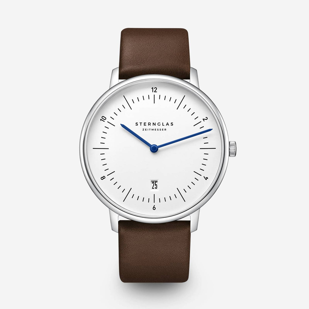 Sternglas "Naos XL" Quartz Watch in Stainless Steel, White Dial