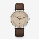 Sternglas "Naos XL" Quartz Watch in Stainless Steel, Sand Brown Dial