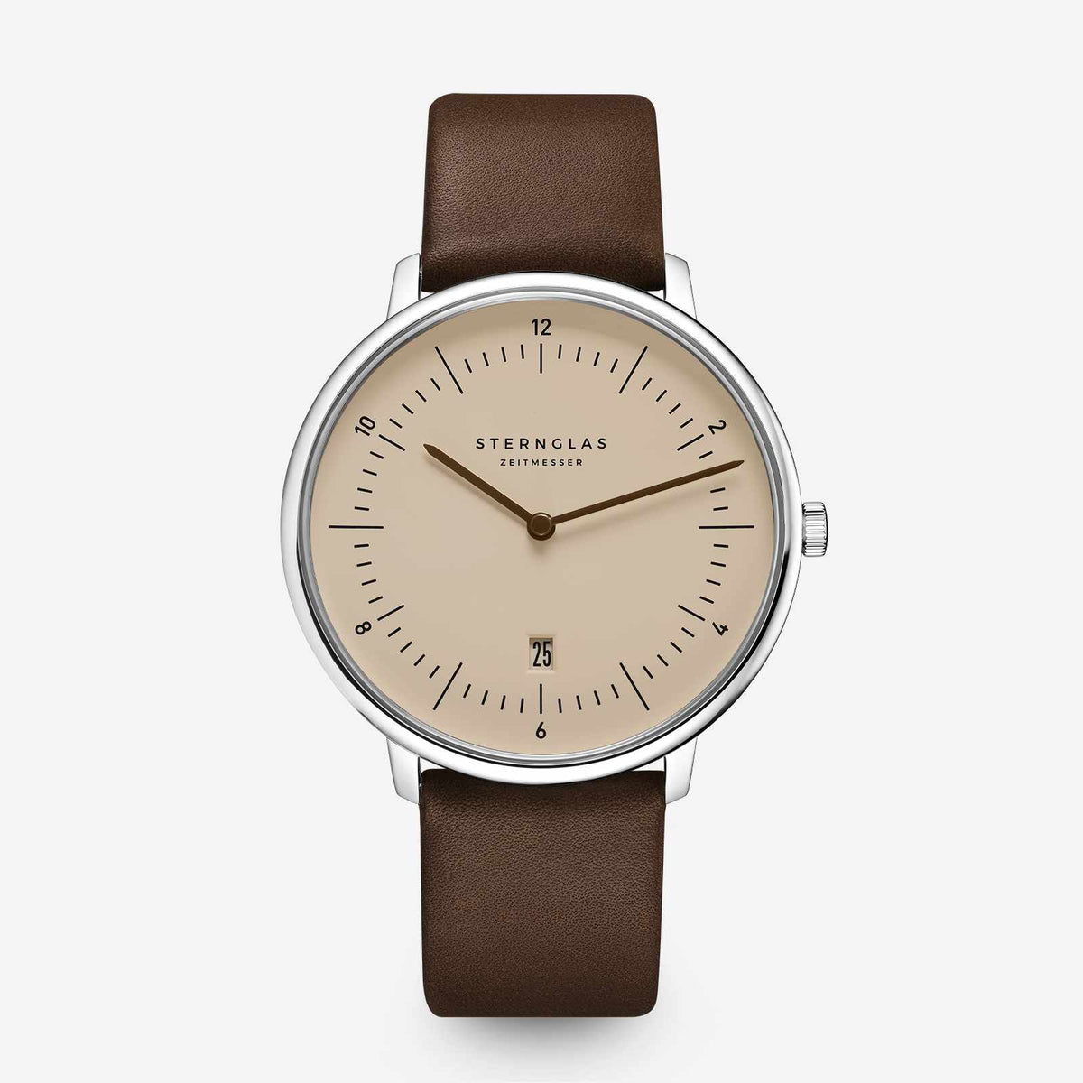 Sternglas "Naos XL" Quartz Watch in Stainless Steel, Sand Brown Dial