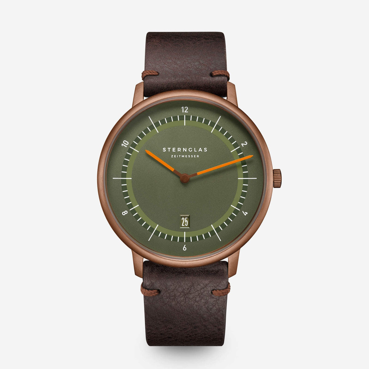 Sternglas "Naos XL Edition 1905" Quartz Watch in Bronze-Tone, Dark Green Dial