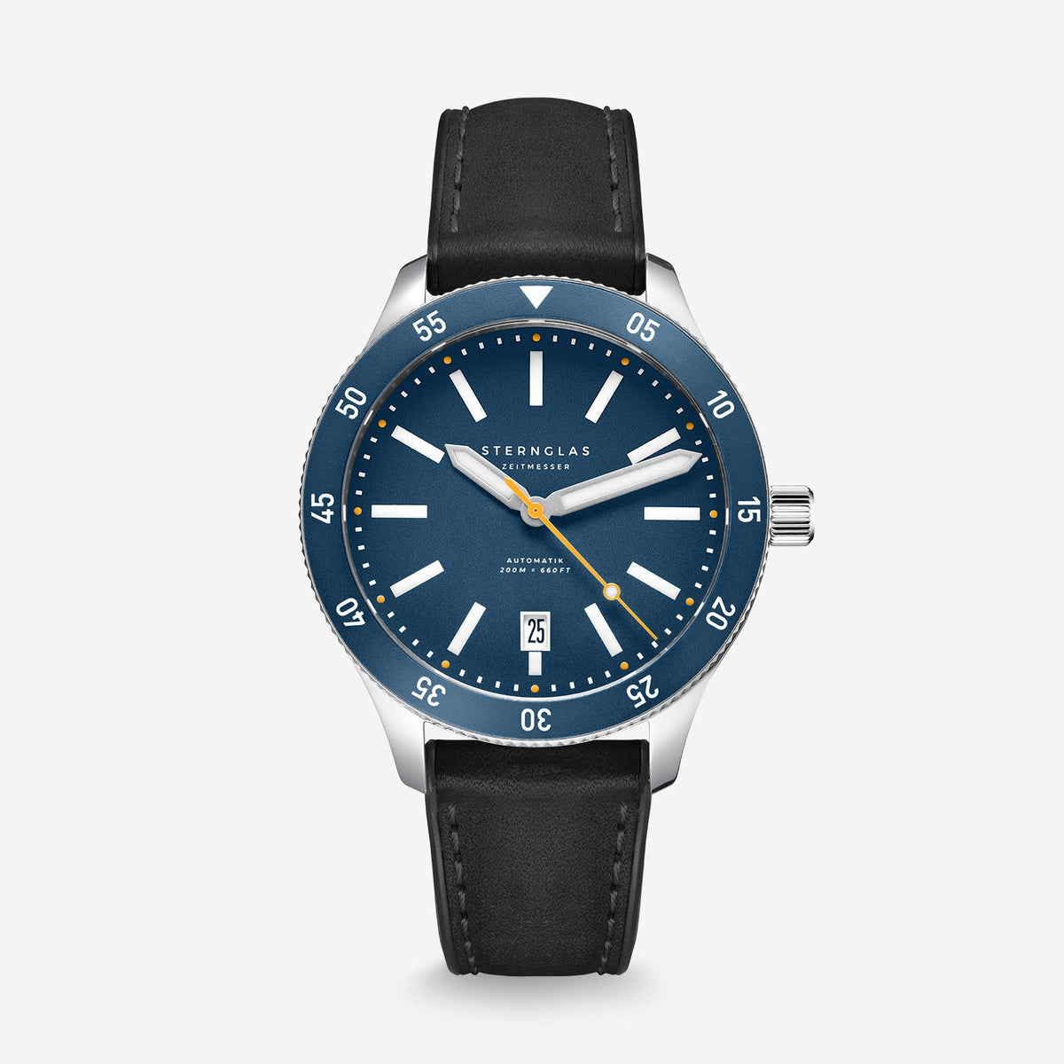 Sternglas "Marus 2.0 Edition Küste" Automatic Dive Watch in Steel, Dark Blue Dial