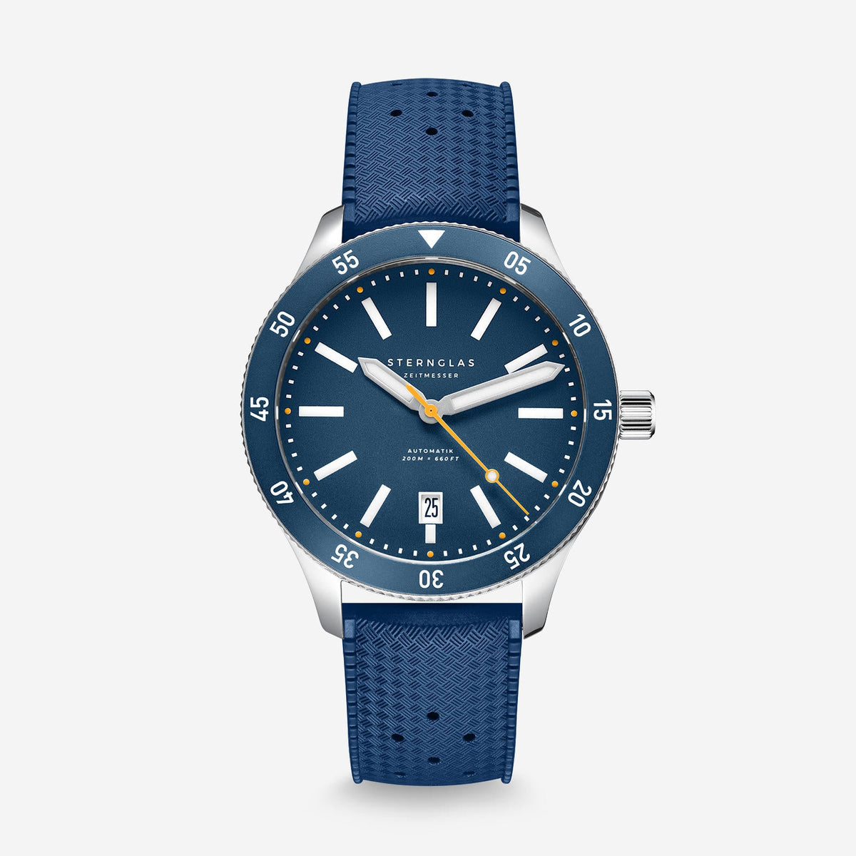 Sternglas "Marus 2.0 Edition Küste" Automatic Dive Watch in Steel, Dark Blue Dial