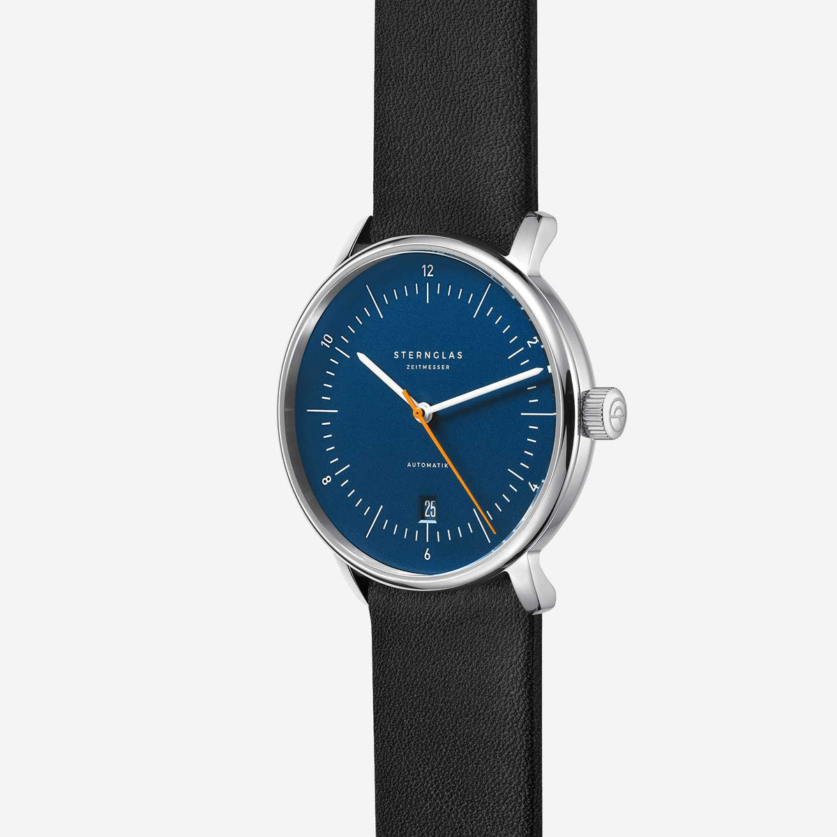 Sternglas "Naos Automatic" Watch in Stainless Steel, White and Orange Dial