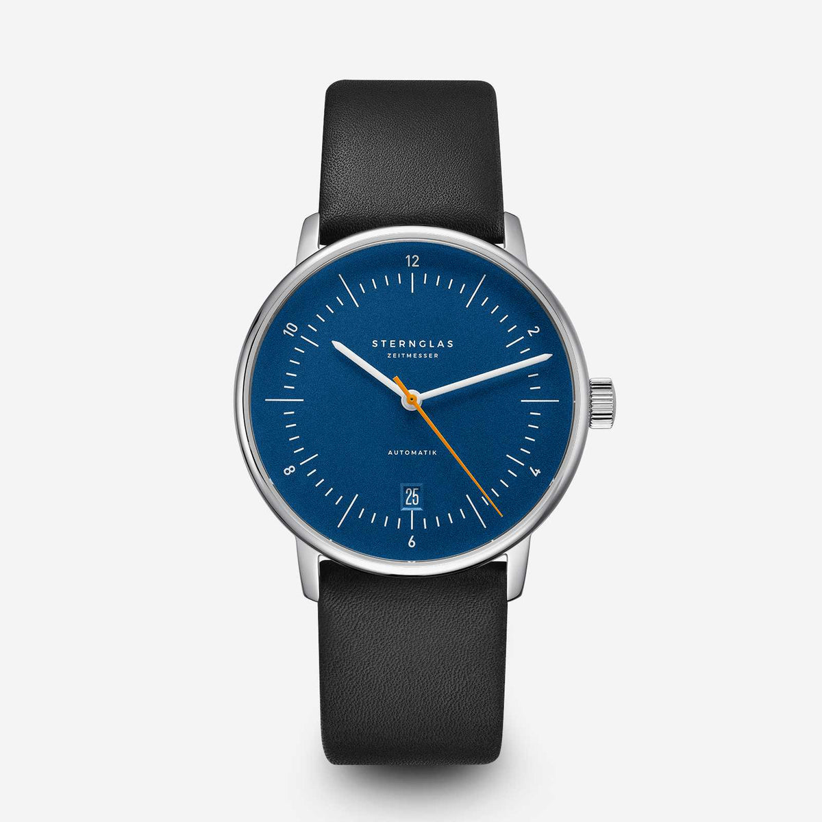 Sternglas "Naos Automatic" Watch in Stainless Steel, White and Orange Dial