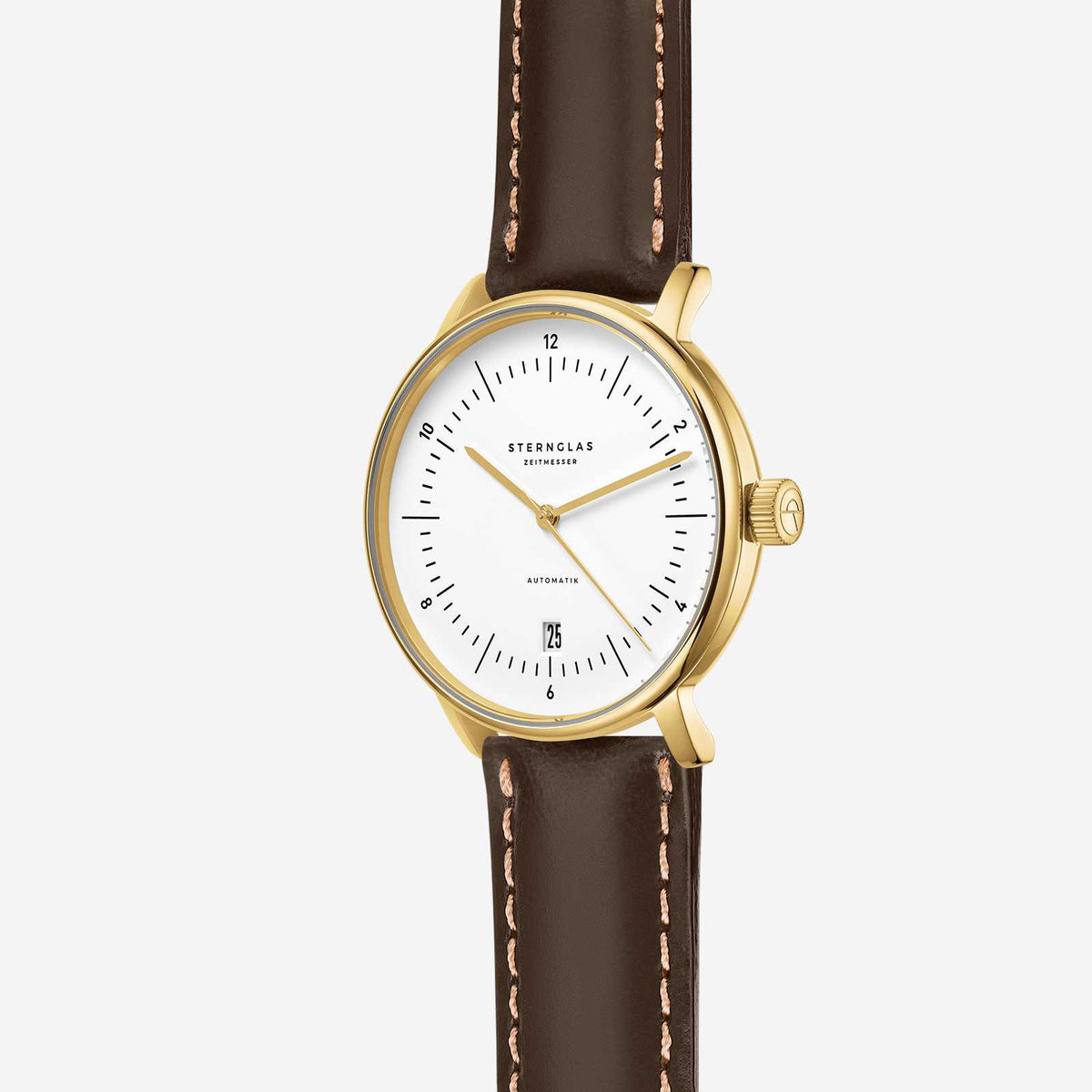 Sternglas "Naos Automatic Edition Heritage" Watch in Gold-Tone Steel, White Dial
