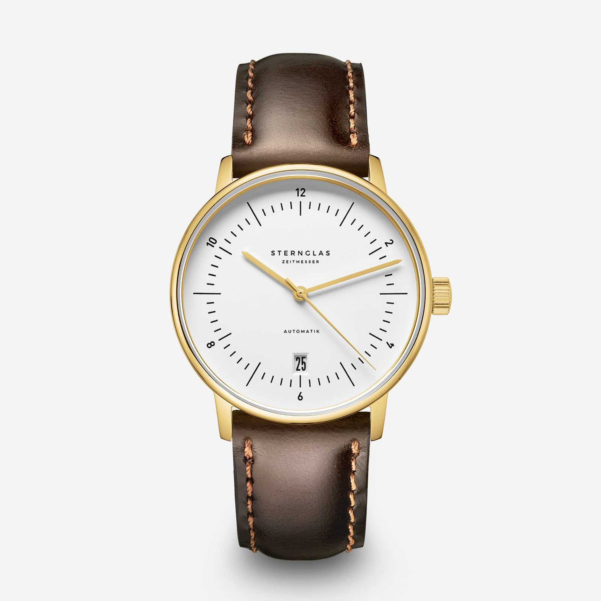 Sternglas "Naos Automatic Edition Heritage" Watch in Gold-Tone Steel, White Dial