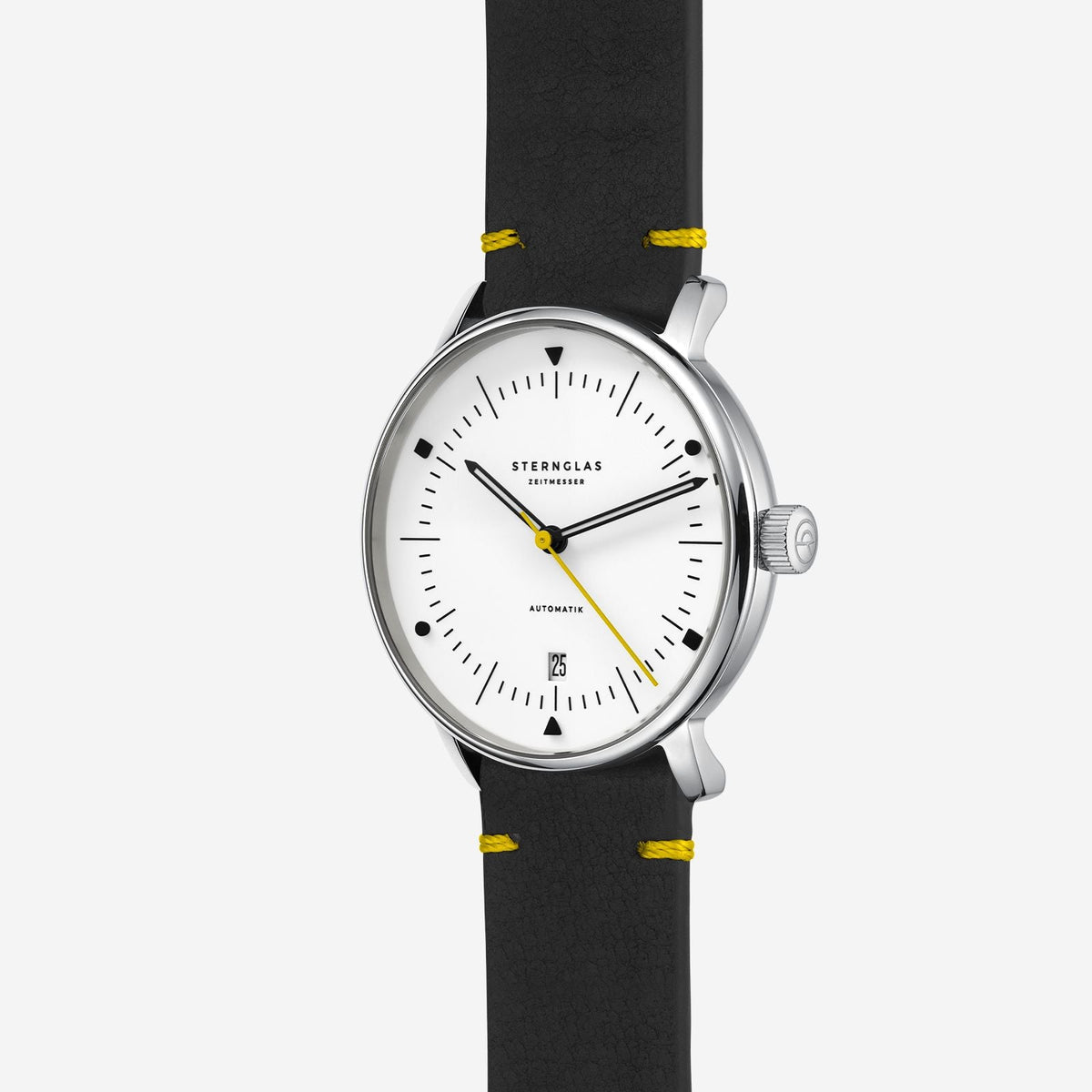 Sternglas "Naos Automatic Edition Bauhaus X" Watch in Steel, Yellow Luminova Dial