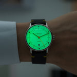 Sternglas "Naos Automatic Edition Bauhaus X" Watch in Steel, Yellow Luminova Dial