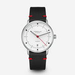 Sternglas "Naos Automatic Edition Bauhaus X" Watch in Steel, Red Luminova Dial