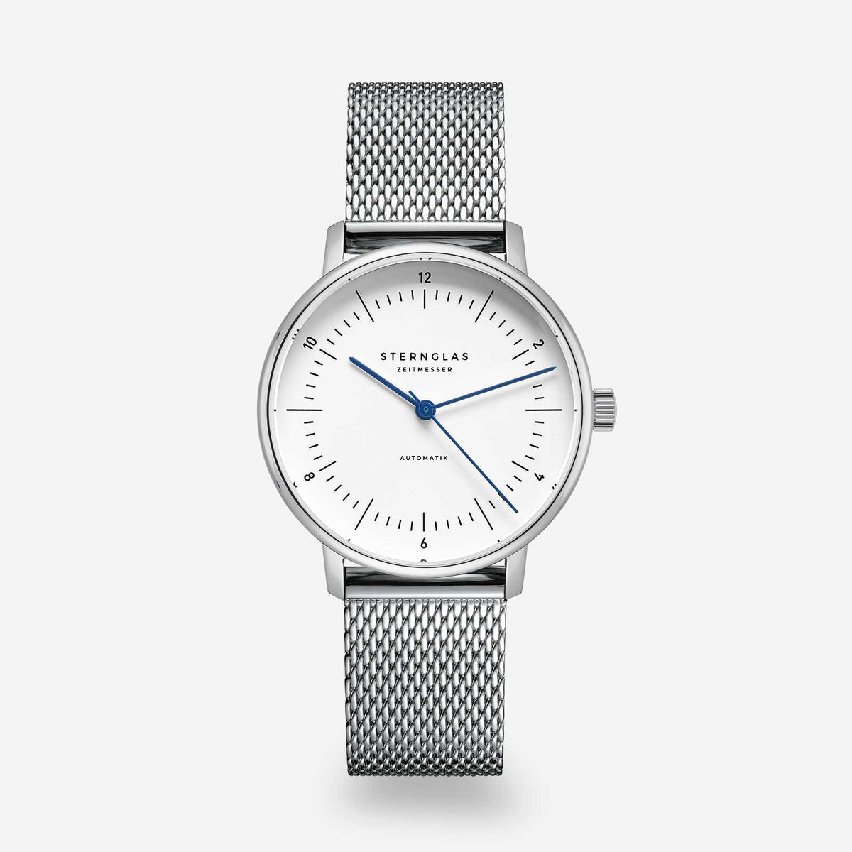Sternglas "Naos XS Automatic" Women's Watch in Stainless Steel, White Dial