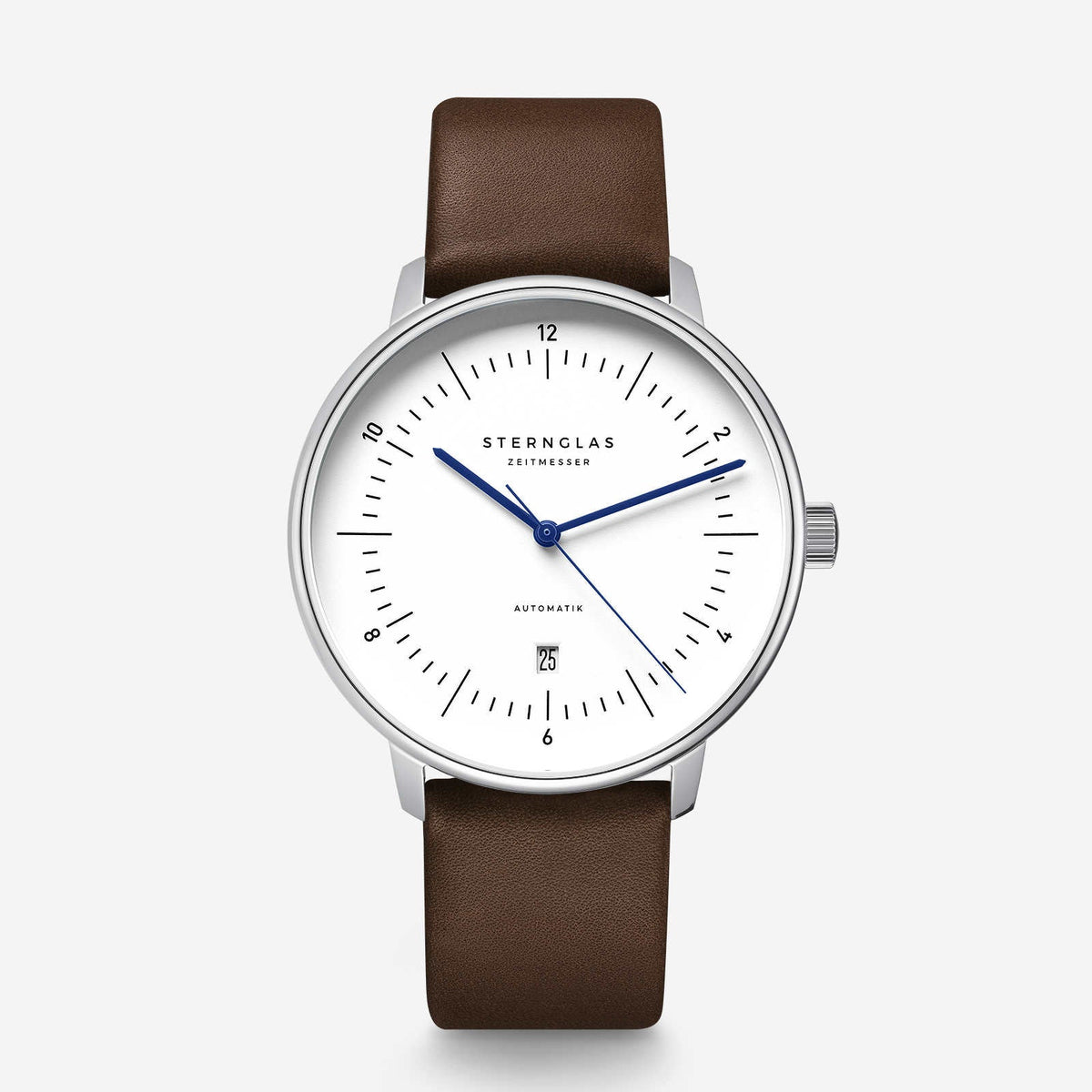 Sternglas "Naos XL Automatic" Watch in Stainless Steel, White Dial