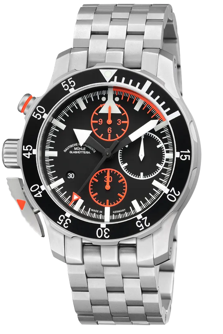 Mühle-Glashütte "S.A.R. Flieger-Chronograph" Automatic in SS, Black Dial