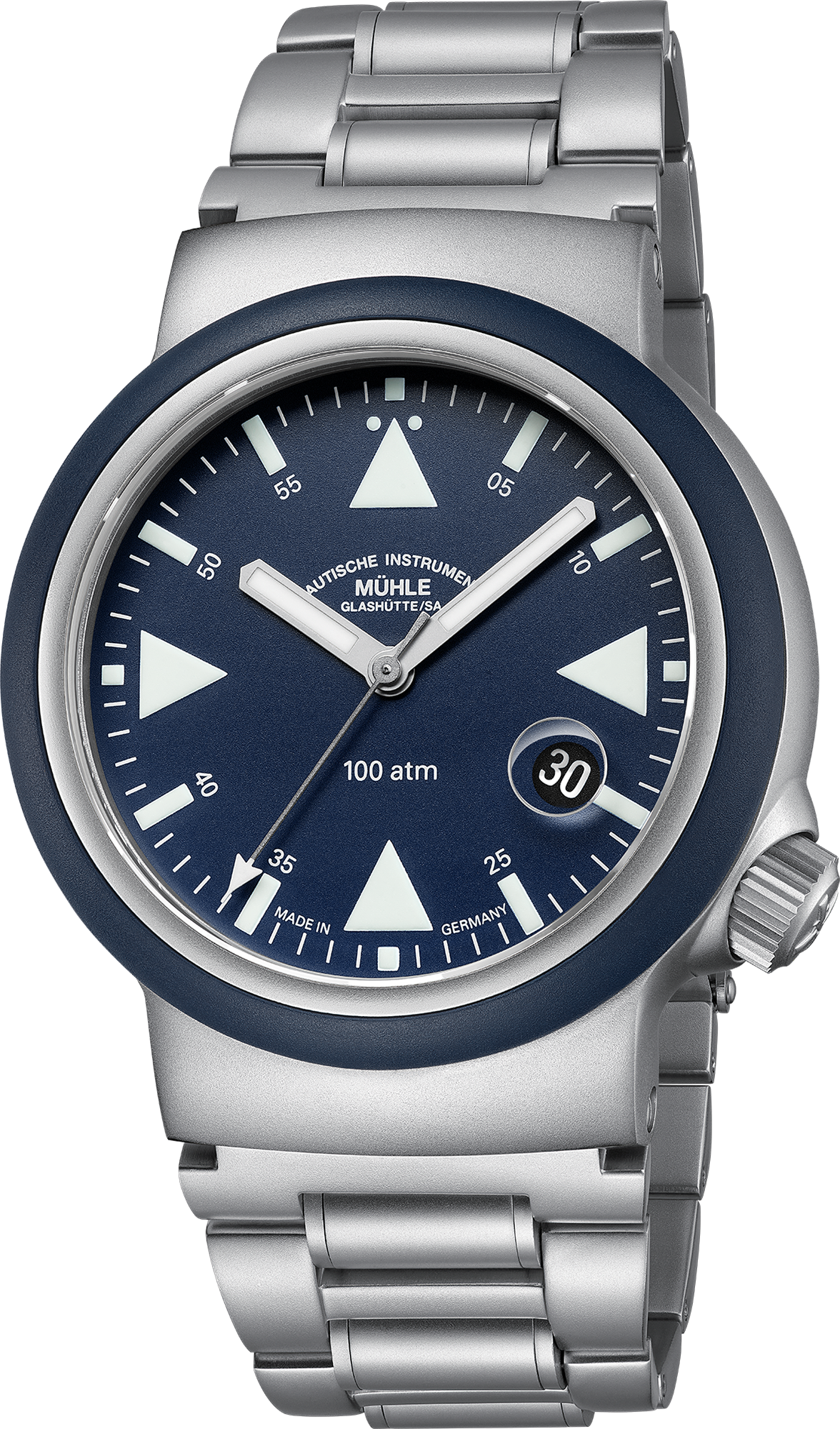 Mühle-Glashütte "S.A.R. Rescue-Timer" Automatic Diver in SS, Nautical Blue Dial
