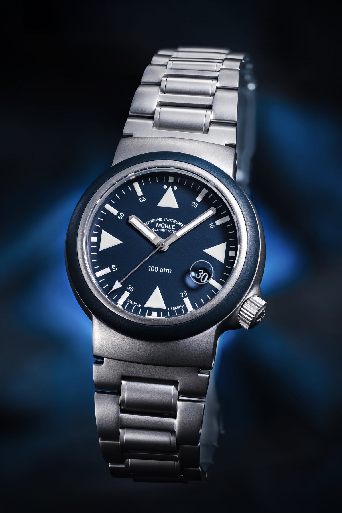 Mühle-Glashütte "S.A.R. Rescue-Timer" Automatic Diver in SS, Nautical Blue Dial