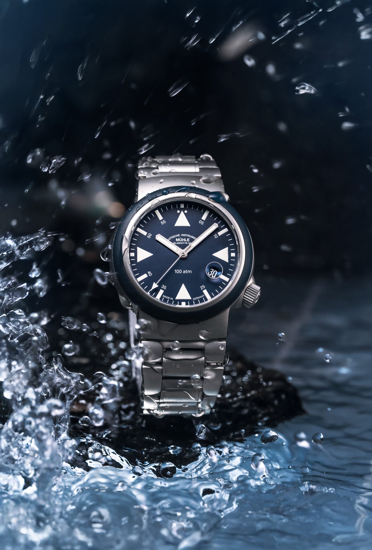 Mühle-Glashütte "S.A.R. Rescue-Timer" Automatic Diver in SS, Nautical Blue Dial