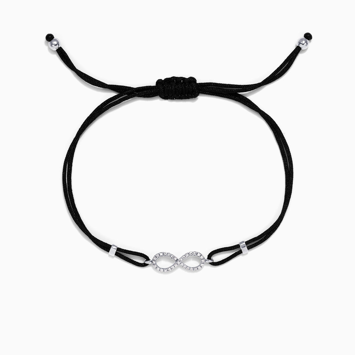Diamond Infinity String Bracelet in 14K White Gold, 0.11 ctw