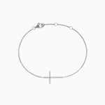 Diamond Cross Bracelet, 0.09 in 14K White Gold