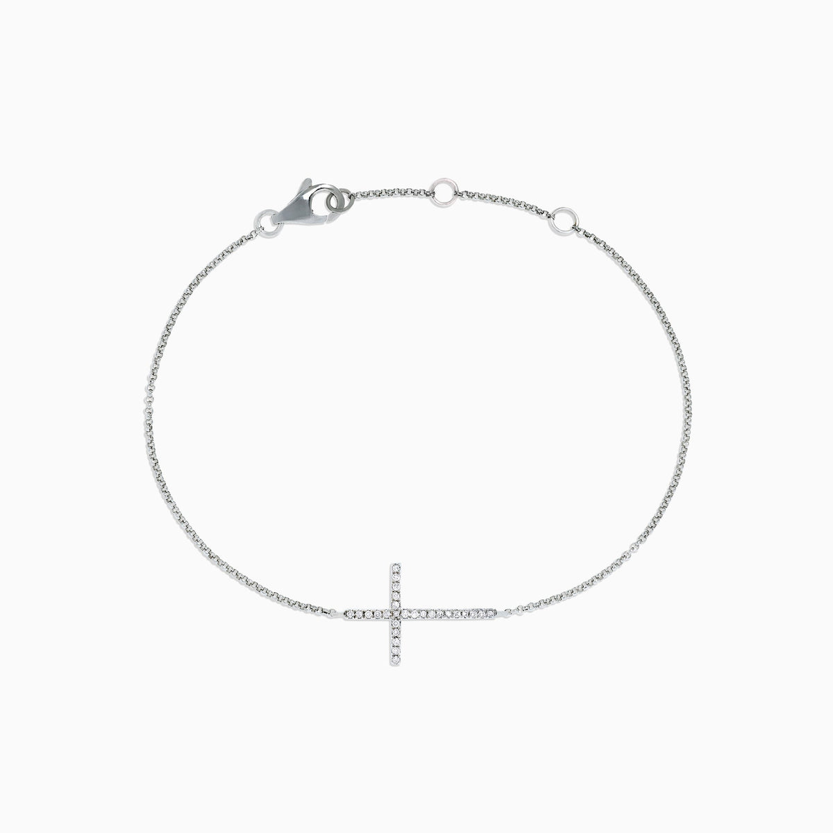 Diamond Cross Bracelet, 0.09 in 14K White Gold