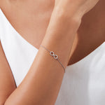 Diamond Infinity Bracelet in 14K White Gold, 0.12 ctw view 2