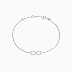 Diamond Infinity Bracelet in 14K White Gold, 0.12 ctw