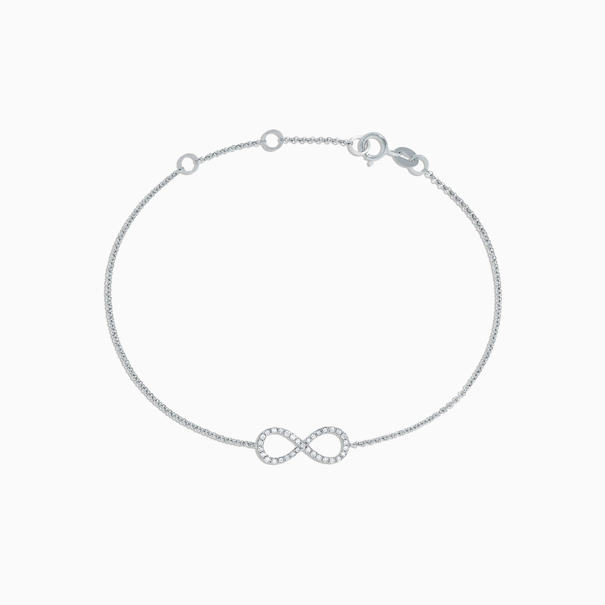 Diamond Infinity Bracelet in 14K White Gold, 0.12 ctw