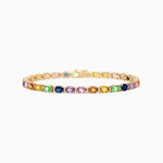 Multi Sapphire and Diamond Bracelet in 14K Gold, 8.96 ctw