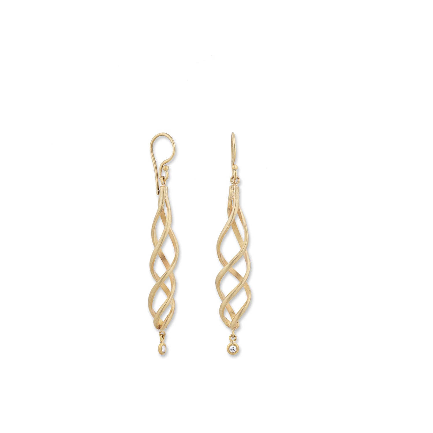 "Twisted" Diamond Drop Earrings